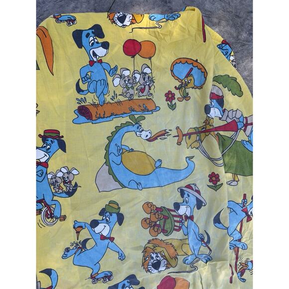 VINTAGE HANNA-BARBERA HUCKLEBERRY HOUND TWIN FITTED SHEET FRUIT OF THE LOOM - Picture 2 of 3